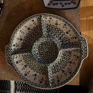 Polish Pottery divided serving dish